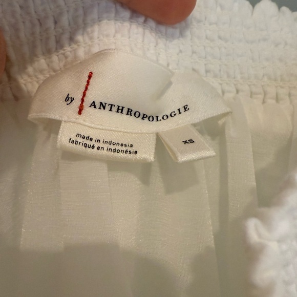 Anthropologie White Textured Crop Top - Picture 2 of 4